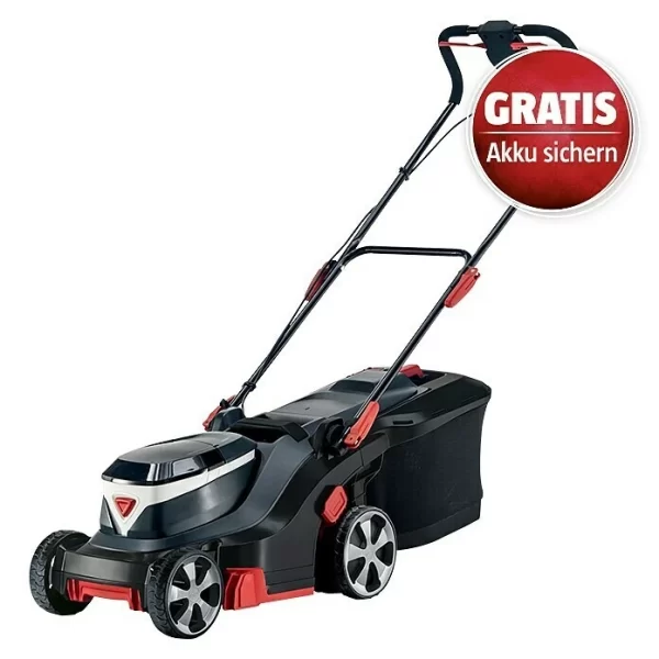 BAUHAUS AL-KO Bosch Home & Garden Compatible Akku-Rasenmäher Praktischer Tragegriff 18 V, 2 Akkus, 4 Ah, Schnittbreite: 38 Cm 1