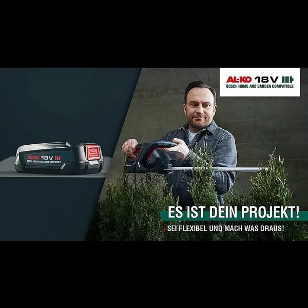 BAUHAUS AL-KO Bosch Home & Garden Compatible Akku-Rasenmäher Praktischer Tragegriff 18 V, 2 Akkus, 4 Ah, Schnittbreite: 38 Cm 5