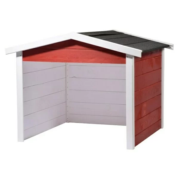 BAUHAUS Dobar Mähroboter-Garage 87 X 80 X 70 Cm, Schwarz/Weiß/Rot 1