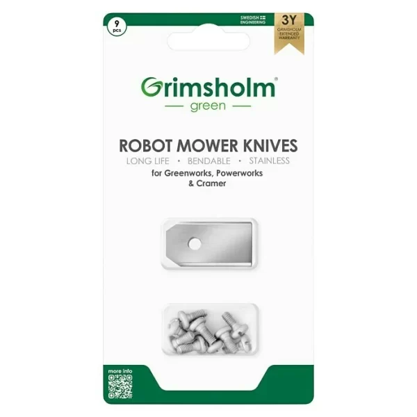 BAUHAUS Grimsholm Green Ersatzmesser 9 Stk., Passend Für: Greenworks, Powerworks, Cramer 1