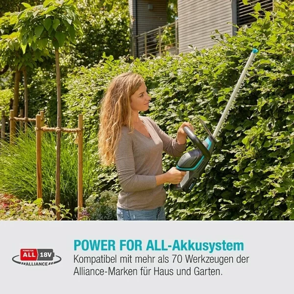 BAUHAUS Gardena ComfortCut Akku-Heckenschere 50/18V P4A 18 V, 1 Akku, Schwertlänge: 50 Cm 7
