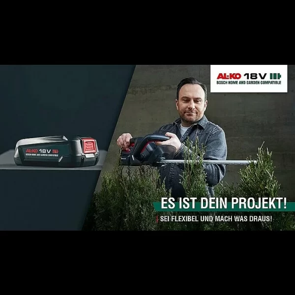 BAUHAUS AL-KO Bosch Home & Garden Compatible Akku-Rasenmäher Praktischer Tragegriff 18 V, 2 Akkus, 2,5 Ah, Schnittbreite: 32 Cm 5