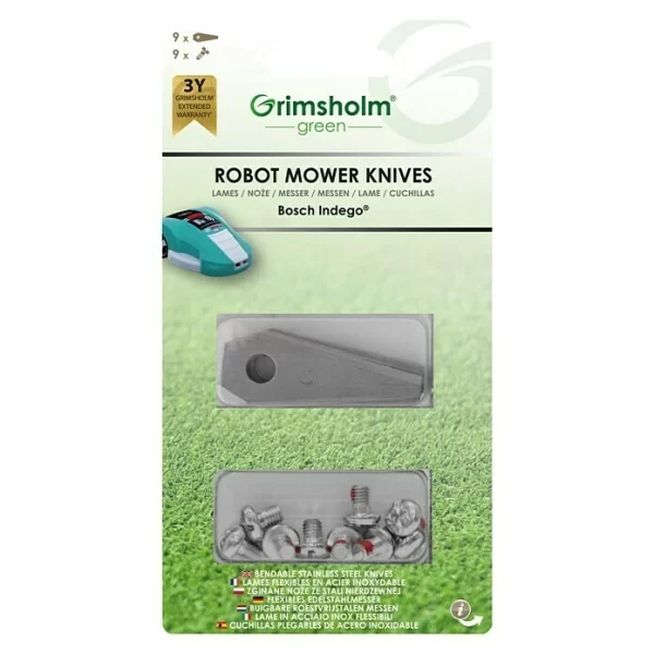 BAUHAUS Grimsholm Green Ersatzmesser 9 Stk., Passend Für: Bosch Indego 1