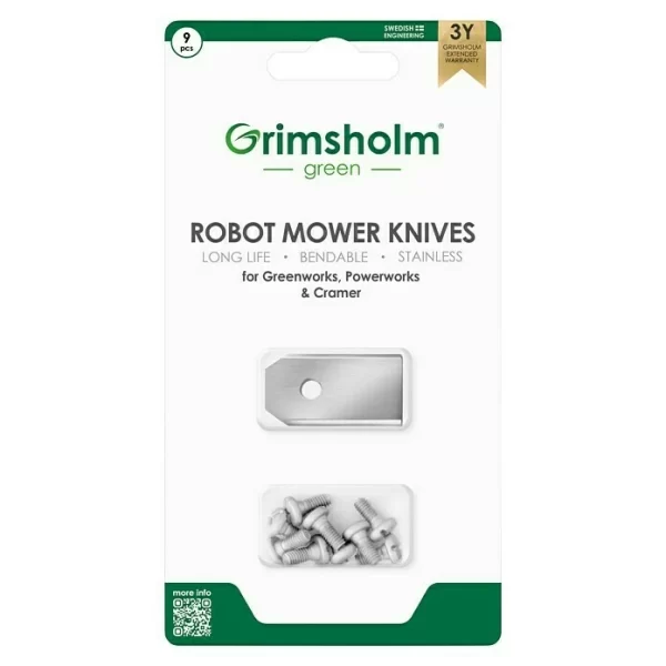 BAUHAUS Grimsholm Green Ersatzmesser 9 Stk., Passend Für: Greenworks, Powerworks, Cramer 1
