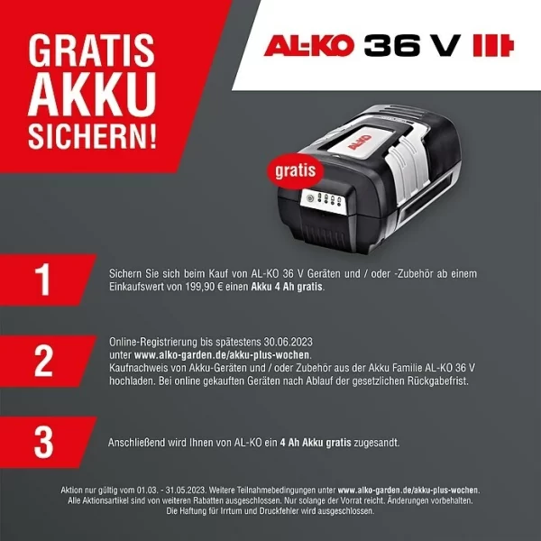 BAUHAUS AL-KO Energy Flex Akku-Rasenmäher Moweo 38.5 Li 40 V, 1 Akku, 4 Ah, Schnittbreite: 37 Cm 3