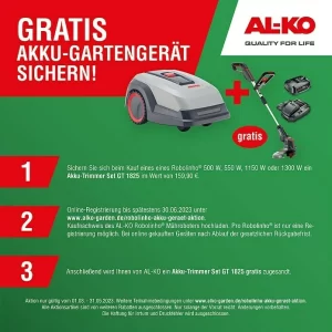 BAUHAUS AL-KO Mähroboter Robolinho 1300 W 25,2 V, 5 Ah, Max. Flächenempfehlung: 1.000 M² 7