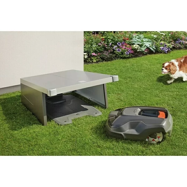 BAUHAUS Biohort Mähroboter-Garage Charly 70 X 58 X 49 Cm, Quarzgrau Metallic 1